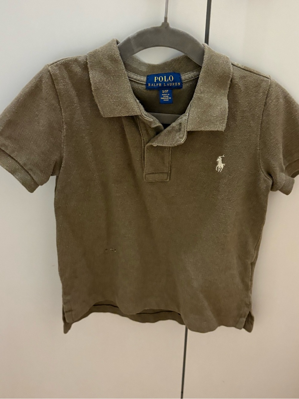 Ralph Lauren army green Polo short sleeve shirt baby boy toddler 36 months 3T